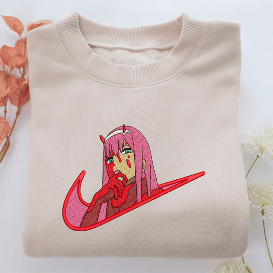 Nike Zero Two Nike Embroidered Sweatshirt, Nike Movie Inspired, Valentine's Day Gifts Idea For Him Her