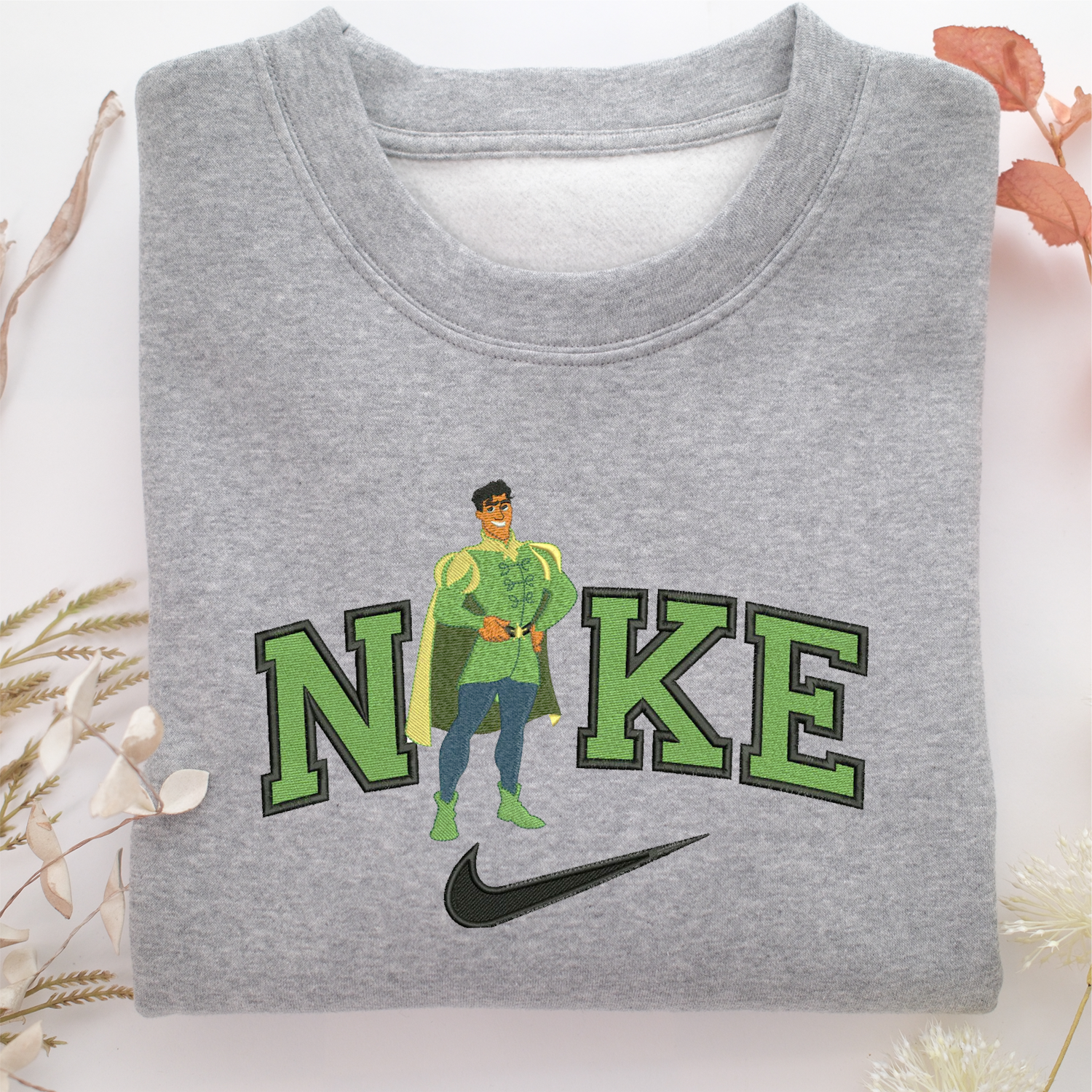 Nike Prince Naveen Nike Embroidered Sweatshirt, Nike Movie Inspired, Valentine's Day Gifts Idea For Him Her