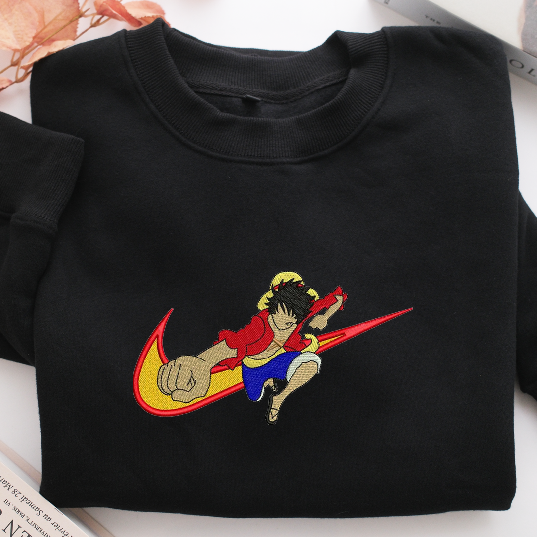 Nike Monkey D. Luffy Nike Embroidered Sweatshirt, Nike Movie Inspired, Valentine's Day Gifts Idea For Him Her