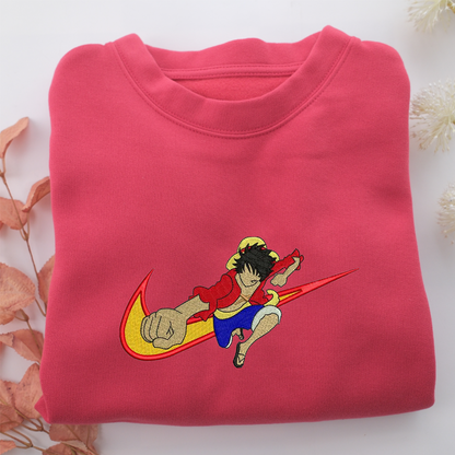 Nike Monkey D. Luffy Nike Embroidered Sweatshirt, Nike Movie Inspired, Valentine's Day Gifts Idea For Him Her