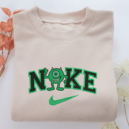 Nike Mike Wazowski Nike Embroidered Sweatshirt, Nike Movie Inspired, Valentine's Day Gifts Idea For Him Her