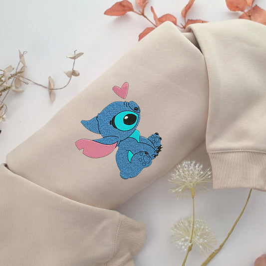 Stitch Nike Embroidered Sweatshirt, Nike Movie Inspired, Valentine's Day Gifts Idea For Him Her