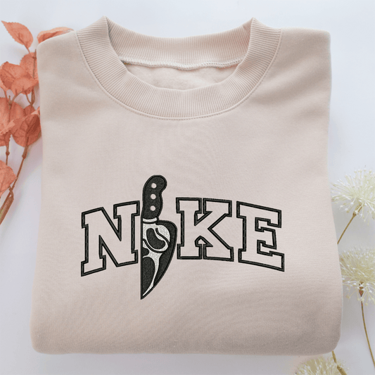 Nike Horror Knife v2 Nike Embroidered Sweatshirt, Nike Movie Inspired, Valentine's Day Gifts Idea For Him Her