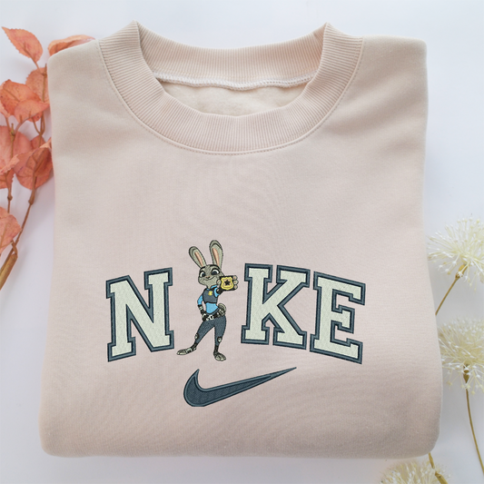 Nike Judy Hopps Nike Embroidered Sweatshirt, Nike Movie Inspired, Valentine's Day Gifts Idea For Him Her