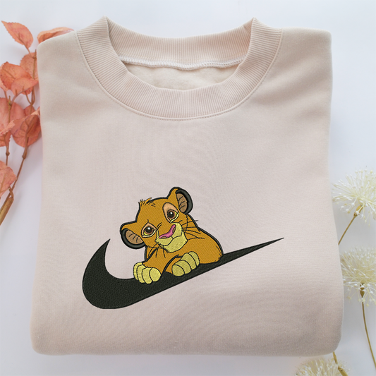 Simba Swoosh Nike Embroidered Sweatshirt, Nike Movie Inspired, Valentine's Day Gifts Idea For Him Her