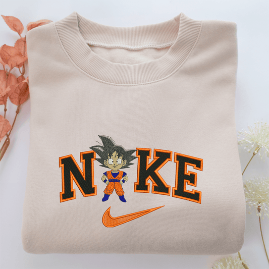 Nike Chibi Goku Nike Embroidered Sweatshirt, Nike Movie Inspired, Valentine's Day Gifts Idea For Him Her