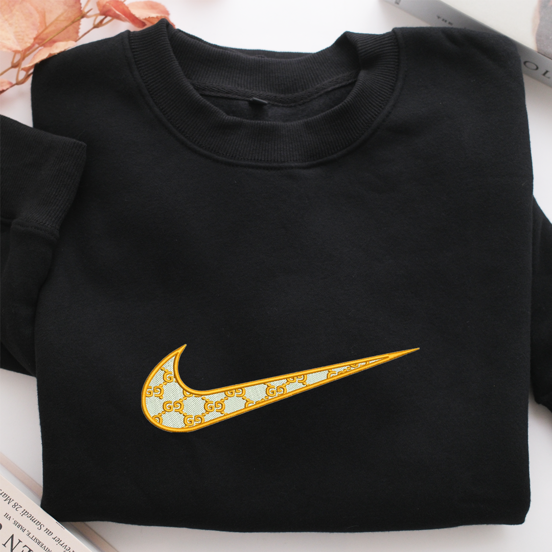 Gucci Swoosh Nike Embroidered Sweatshirt, Nike Movie Inspired, Valentine's Day Gifts Idea For Him Her