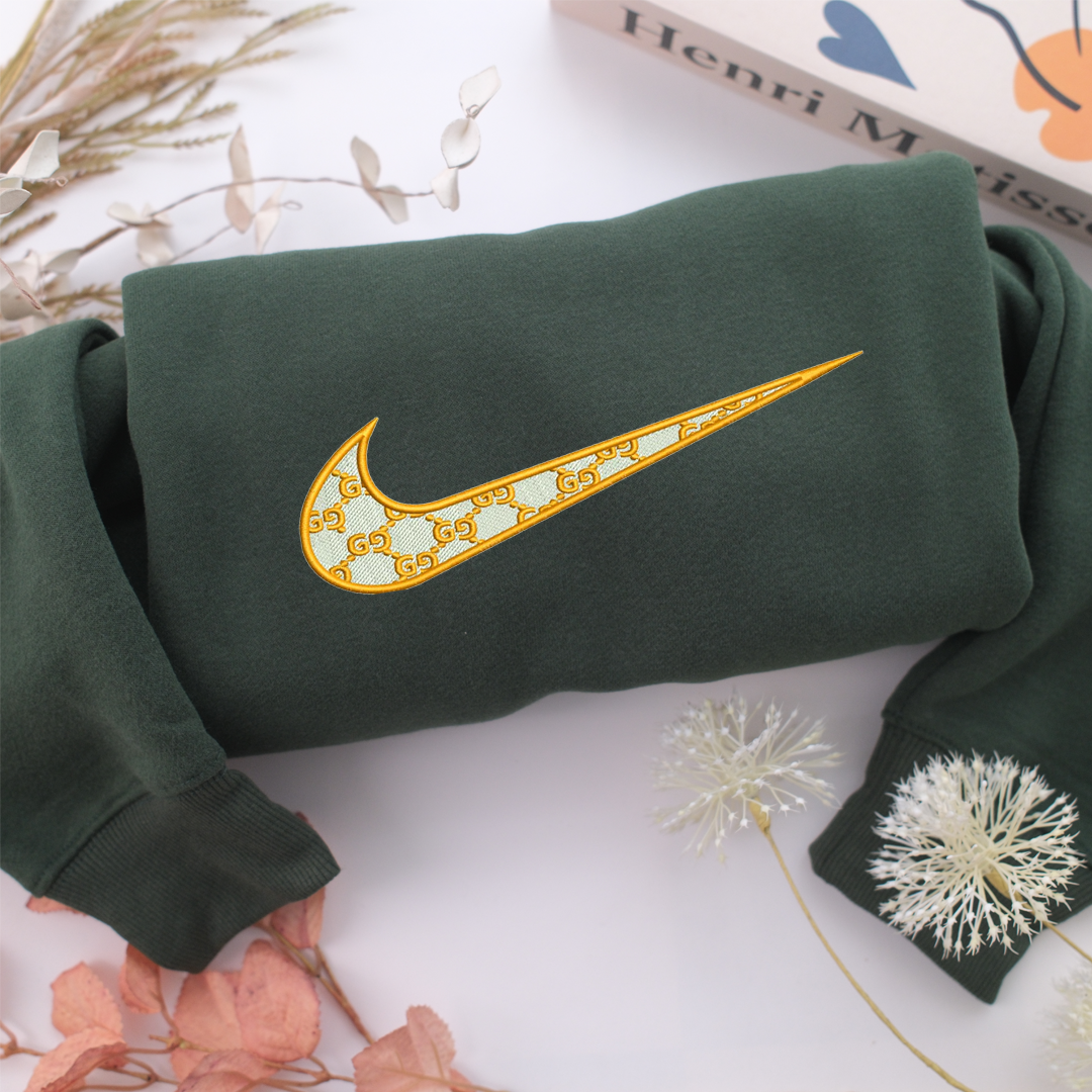 Gucci Swoosh Nike Embroidered Sweatshirt, Nike Movie Inspired, Valentine's Day Gifts Idea For Him Her