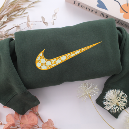 Gucci Swoosh Nike Embroidered Sweatshirt, Nike Movie Inspired, Valentine's Day Gifts Idea For Him Her