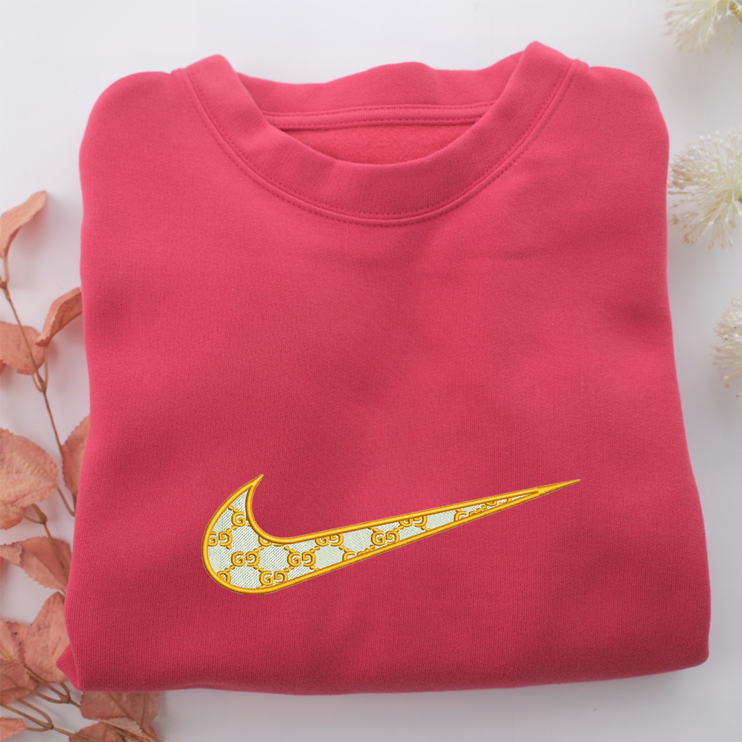 Gucci Swoosh Nike Embroidered Sweatshirt, Nike Movie Inspired, Valentine's Day Gifts Idea For Him Her