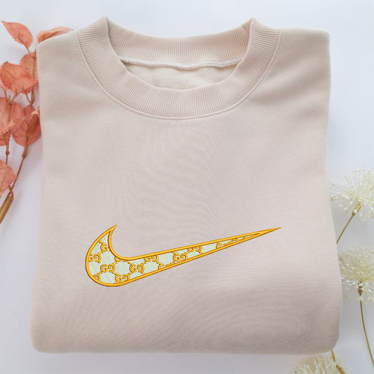 Gucci Swoosh Nike Embroidered Sweatshirt, Nike Movie Inspired, Valentine's Day Gifts Idea For Him Her