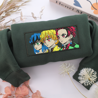 Demon Slayer Nike Embroidered Sweatshirt, Nike Movie Inspired, Valentine's Day Gifts Idea For Him Her
