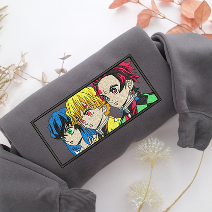 Demon Slayer Nike Embroidered Sweatshirt, Nike Movie Inspired, Valentine's Day Gifts Idea For Him Her