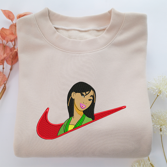 Mulan Swoosh Nike Embroidered Sweatshirt, Nike Movie Inspired, Valentine's Day Gifts Idea For Him Her