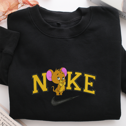 Chibi Jerry Disneyland Nike Embroidered Sweatshirt, Nike Movie Inspired, Valentine's Day Gifts Idea For Him Her