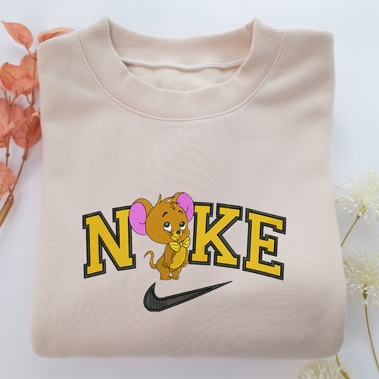 Chibi Jerry Disneyland Nike Embroidered Sweatshirt, Nike Movie Inspired, Valentine's Day Gifts Idea For Him Her