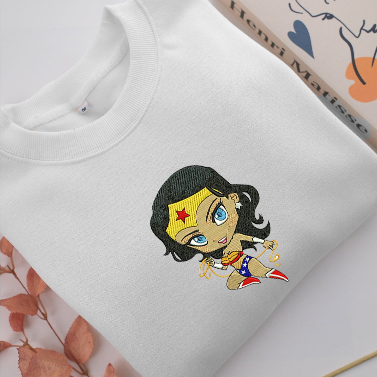Chibi Wonder Woman Nike Embroidered Sweatshirt, Nike Movie Inspired, Valentine's Day Gifts Idea For Him Her