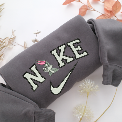 Bunny Nike Embroidered Sweatshirt, Nike Movie Inspired, Valentine's Day Gifts Idea For Him Her