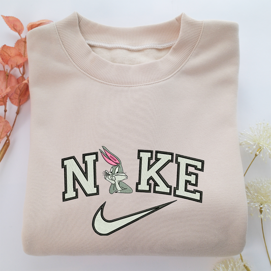 Bunny Nike Embroidered Sweatshirt, Nike Movie Inspired, Valentine's Day Gifts Idea For Him Her