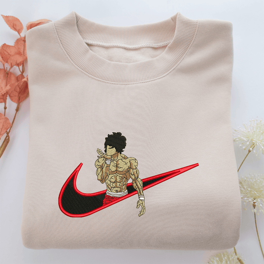 Baki Hanma Swoosh v2 Nike Embroidered Sweatshirt, Nike Movie Inspired, Valentine's Day Gifts Idea For Him Her