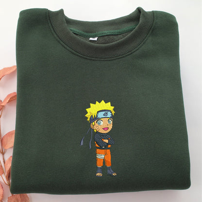 Chibi Naruto v2 Nike Embroidered Sweatshirt, Nike Movie Inspired, Valentine's Day Gifts Idea For Him Her