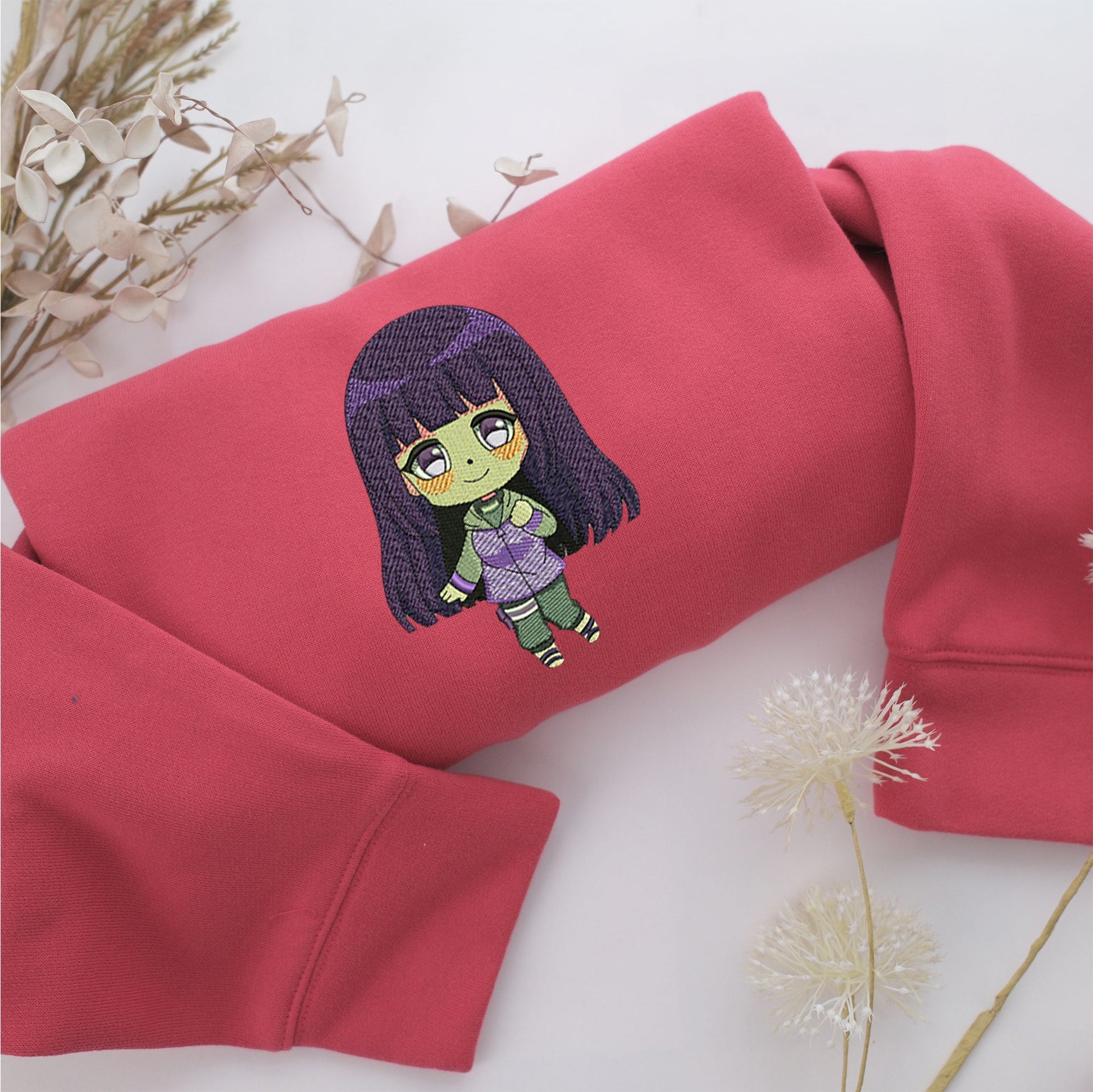 Chibi Hinata Nike Embroidered Sweatshirt, Nike Movie Inspired, Valentine's Day Gifts Idea For Him Her