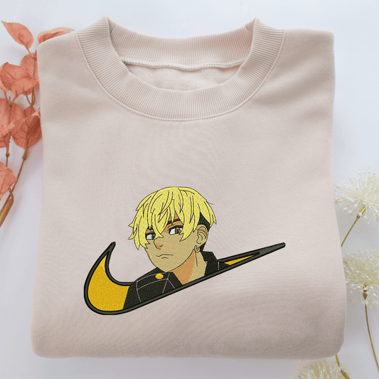 Chifuyu Matsuno Swoosh Nike Embroidered Sweatshirt, Nike Movie Inspired, Valentine's Day Gifts Idea For Him Her