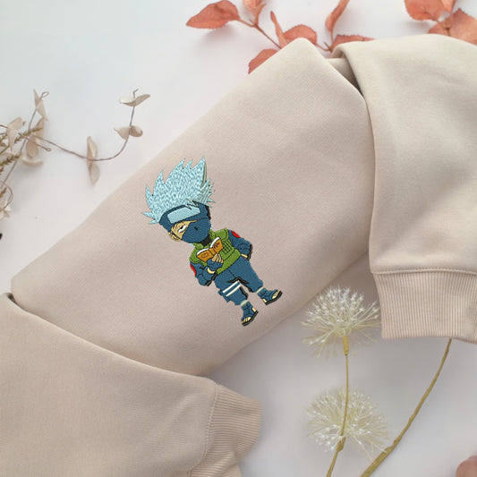 Chibi Kakashi Hatake Nike Embroidered Sweatshirt, Nike Movie Inspired, Valentine's Day Gifts Idea For Him Her