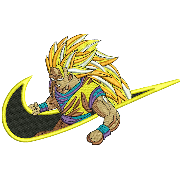 Angry Goku Swoosh Nike Embroidered Sweatshirt, Nike Movie Inspired, Valentine's Day Gifts Idea For Him Her