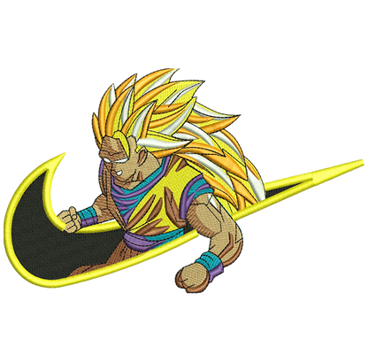 Angry Goku Swoosh Nike Embroidered Sweatshirt, Nike Movie Inspired, Valentine's Day Gifts Idea For Him Her