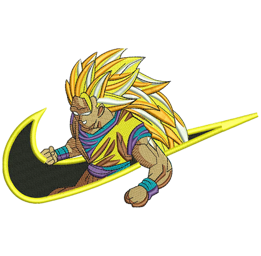 Angry Goku Swoosh Nike Embroidered Sweatshirt, Nike Movie Inspired, Valentine's Day Gifts Idea For Him Her