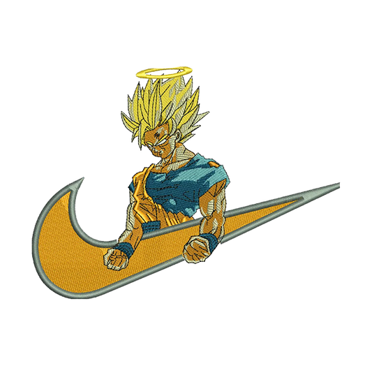 Angel Goku Swoosh Nike Embroidered Sweatshirt, Nike Movie Inspired, Valentine's Day Gifts Idea For Him Her