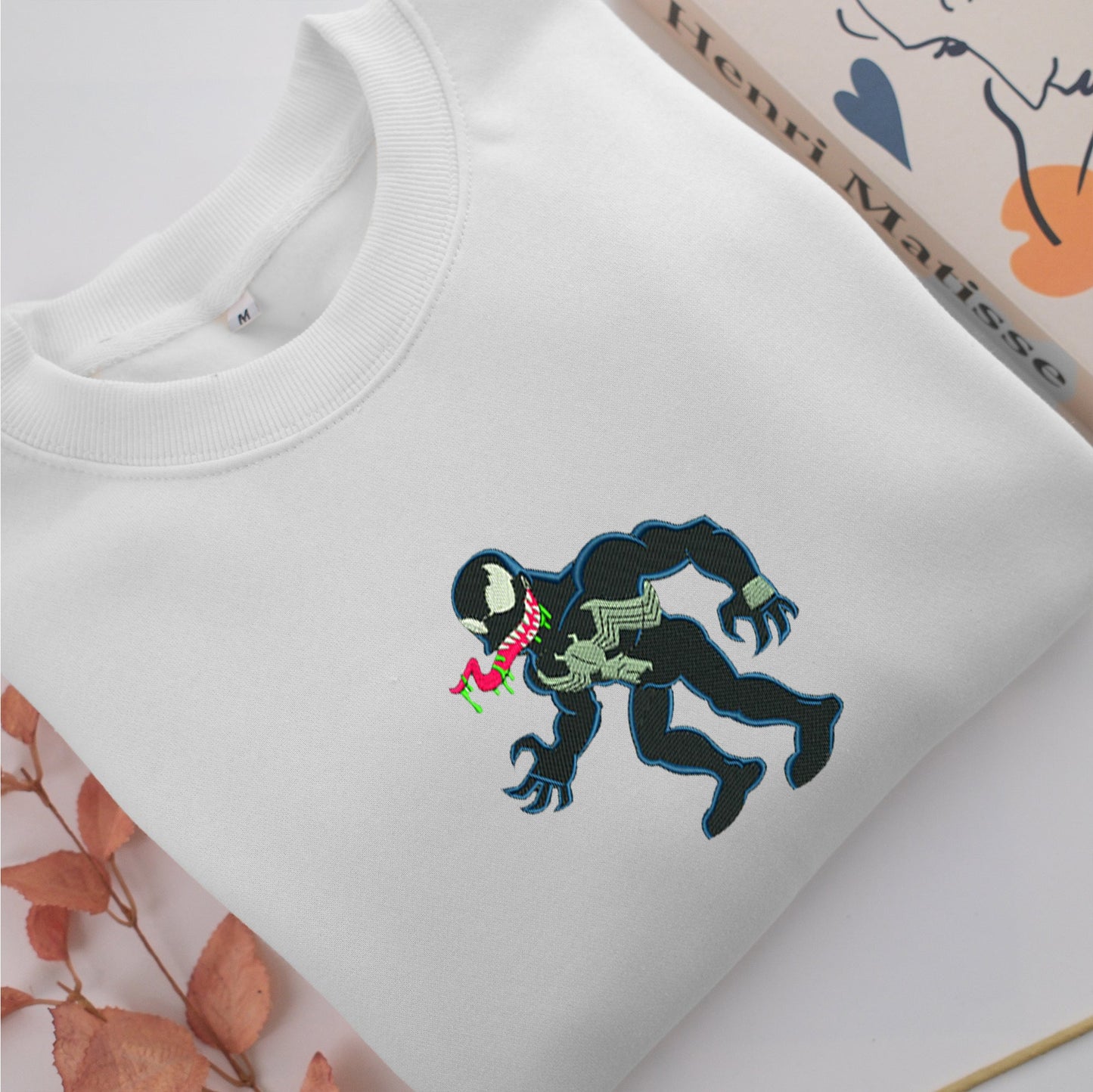 Chibi Venom Nike Embroidered Sweatshirt, Nike Movie Inspired, Valentine's Day Gifts Idea For Him Her