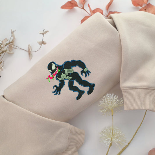 Chibi Venom Nike Embroidered Sweatshirt, Nike Movie Inspired, Valentine's Day Gifts Idea For Him Her