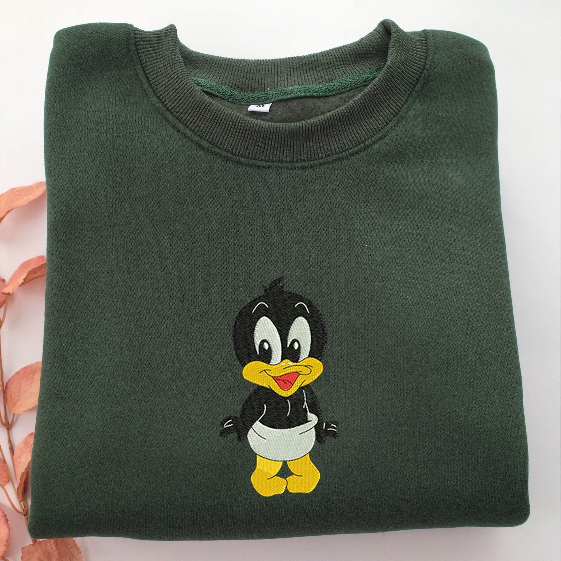 Chibi Daffy Duck Embroidery, Disneyland Embroidered Sweatshirt, Movie Disney Inspired, Valentine's Day Gifts Idea For Him Her