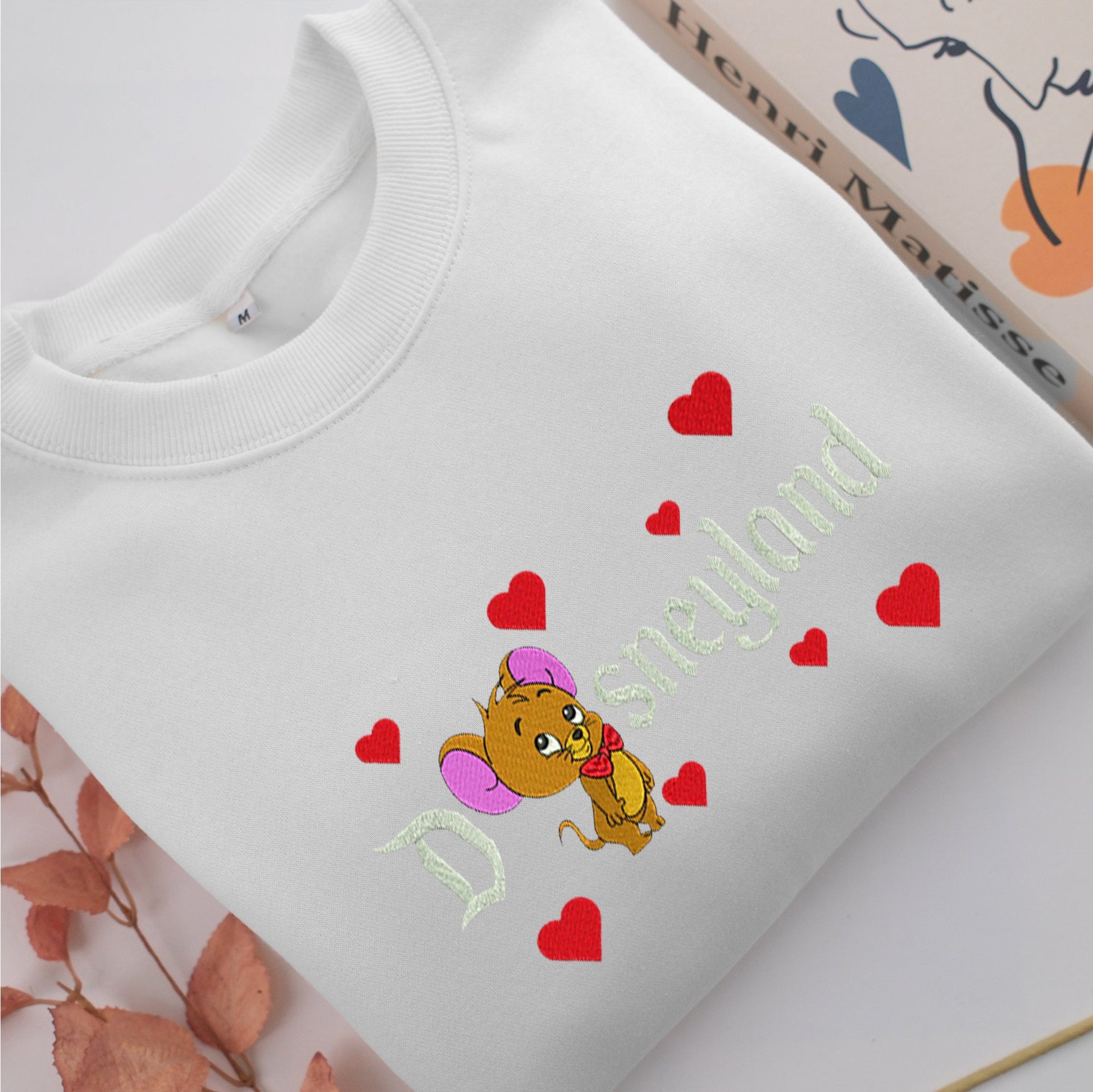 Chibi Jerry Disneyland Embroidery, Disneyland Embroidered Sweatshirt, Movie Disney Inspired, Valentine's Day Gifts Idea For Him Her