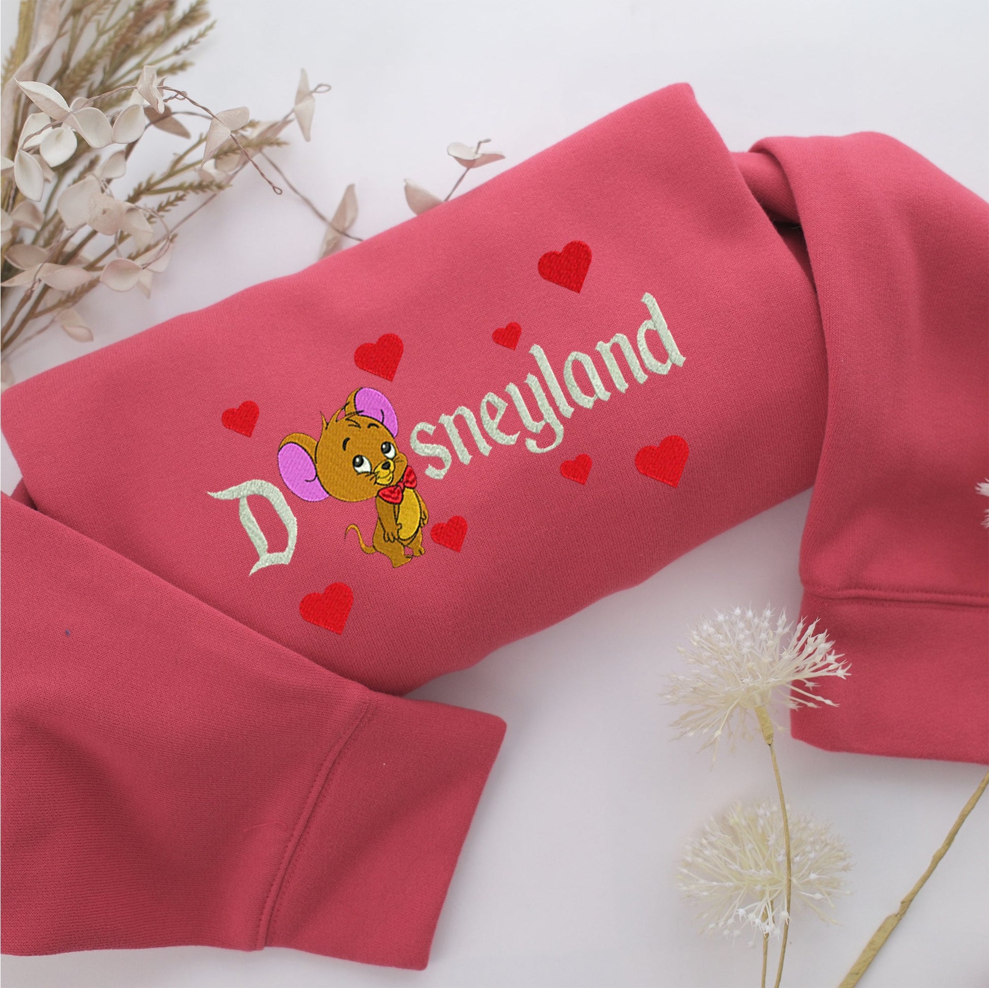 Chibi Jerry Disneyland Embroidery, Disneyland Embroidered Sweatshirt, Movie Disney Inspired, Valentine's Day Gifts Idea For Him Her
