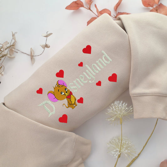 Chibi Jerry Disneyland Embroidery, Disneyland Embroidered Sweatshirt, Movie Disney Inspired, Valentine's Day Gifts Idea For Him Her