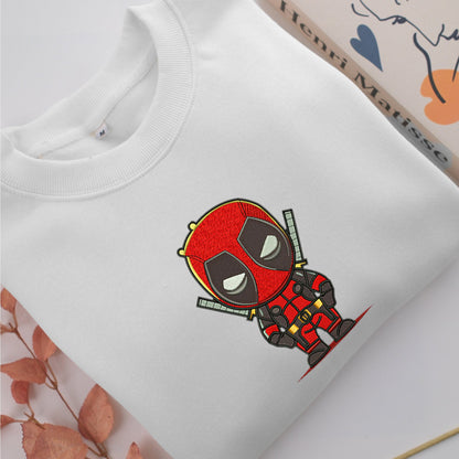Chibi Deadpool Embroidery, Disneyland Embroidered Sweatshirt, Movie Disney Inspired, Valentine's Day Gifts Idea For Him Her