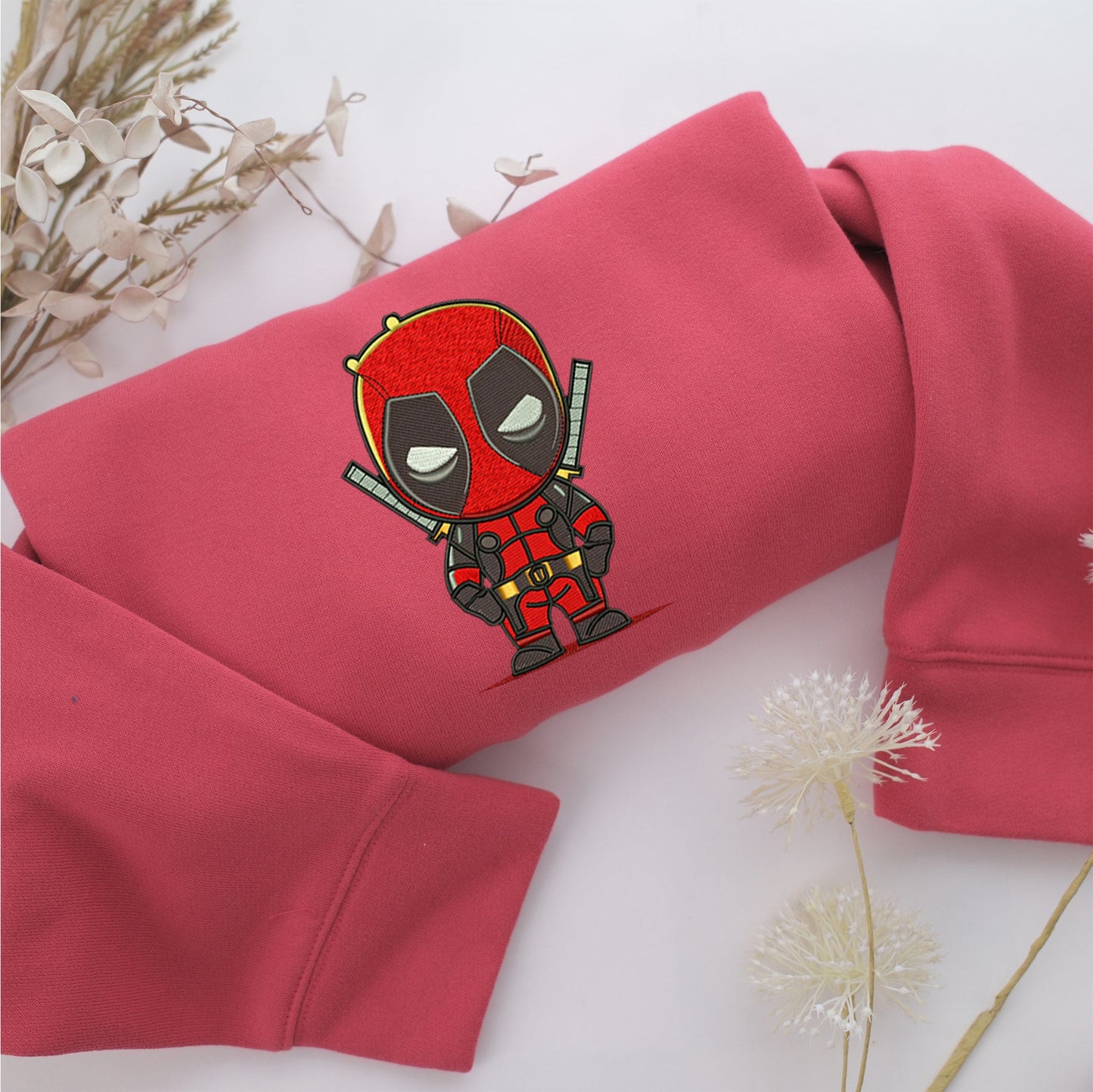 Chibi Deadpool Embroidery, Disneyland Embroidered Sweatshirt, Movie Disney Inspired, Valentine's Day Gifts Idea For Him Her