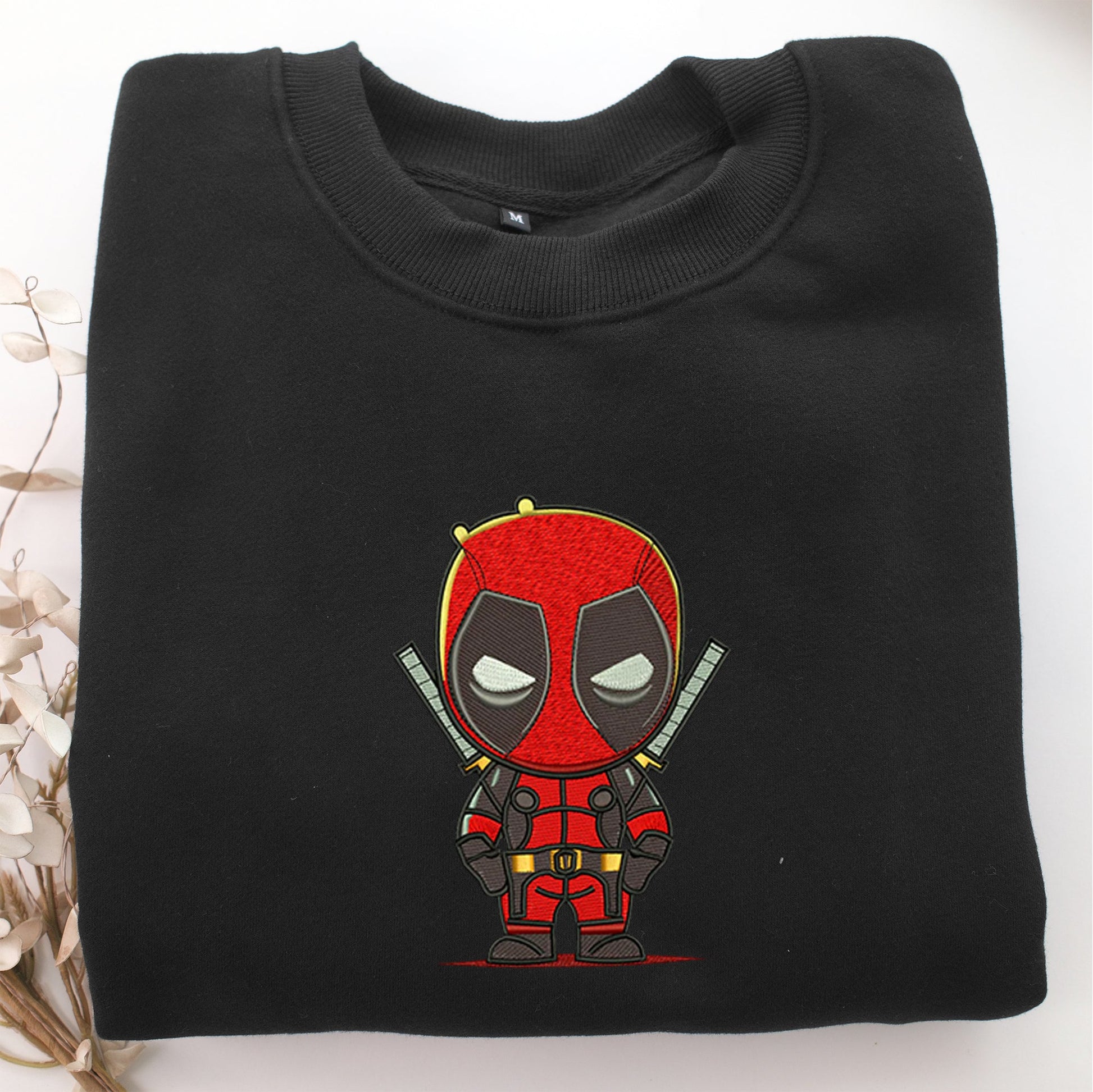Chibi Deadpool Embroidery, Disneyland Embroidered Sweatshirt, Movie Disney Inspired, Valentine's Day Gifts Idea For Him Her