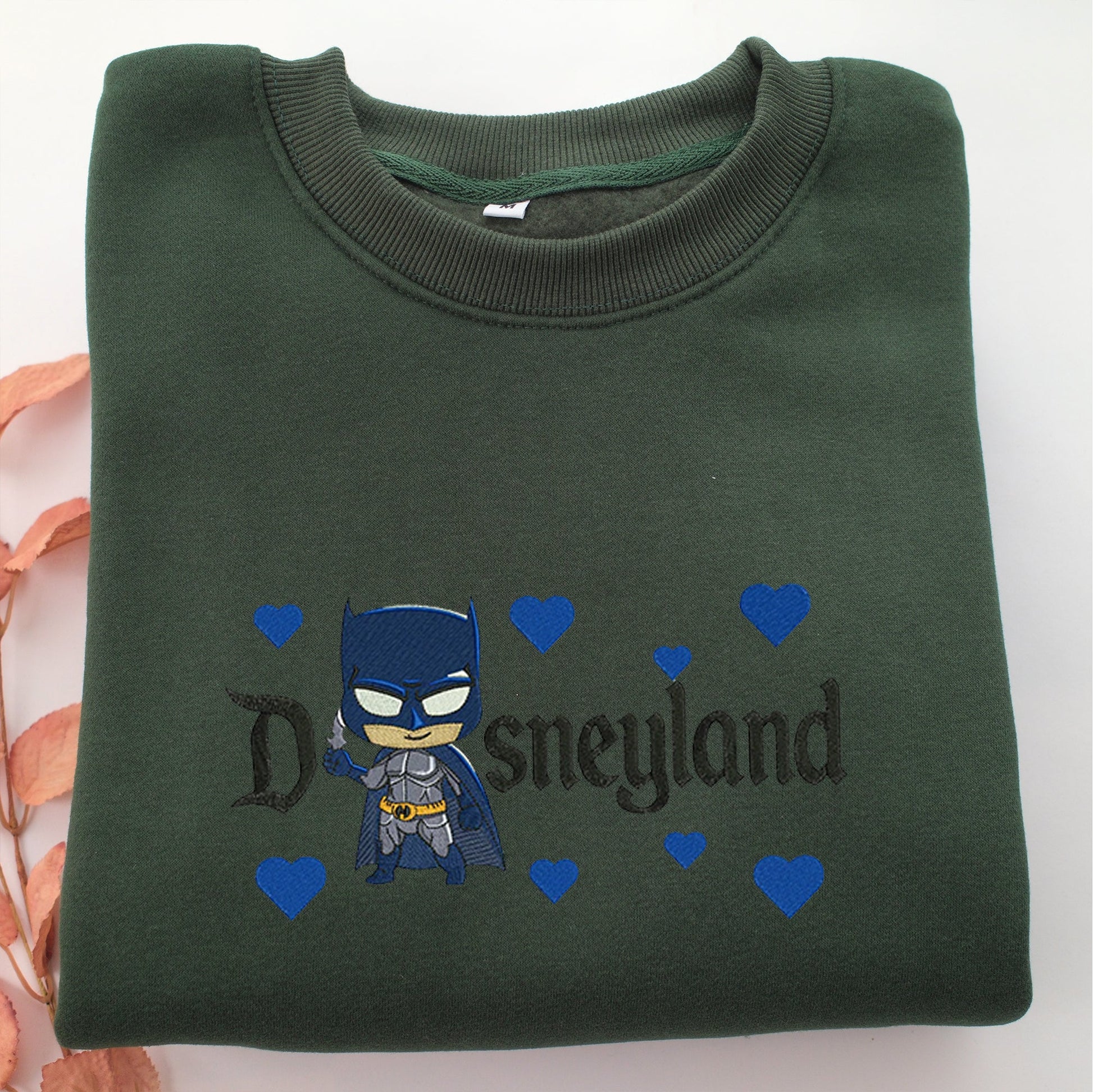 Chibi Batman Disneyland Embroidery, Disneyland Embroidered Sweatshirt, Movie Disney Inspired, Valentine's Day Gifts Idea For Him Her