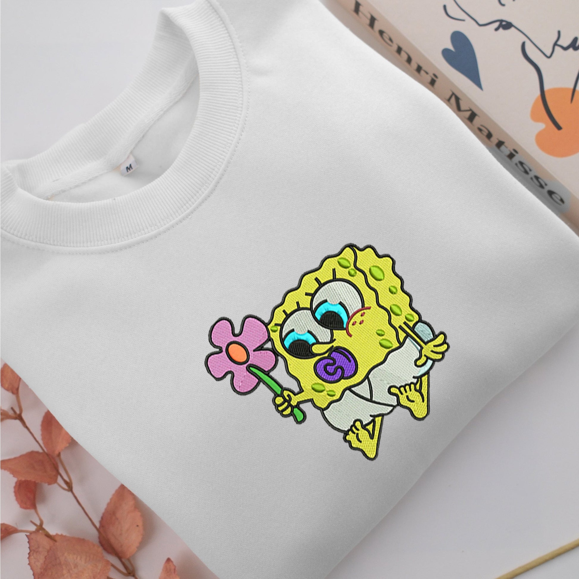 Chibi SpongeBob Embroidery, Disneyland Embroidered Sweatshirt, Movie Disney Inspired, Valentine's Day Gifts Idea For Him Her