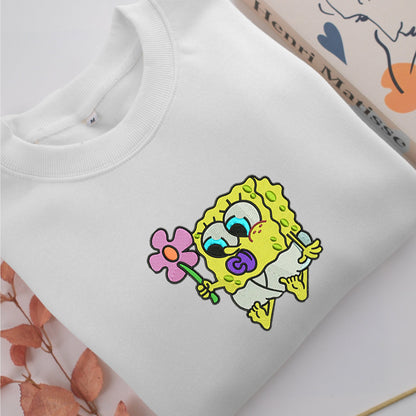 Chibi SpongeBob Embroidery, Disneyland Embroidered Sweatshirt, Movie Disney Inspired, Valentine's Day Gifts Idea For Him Her