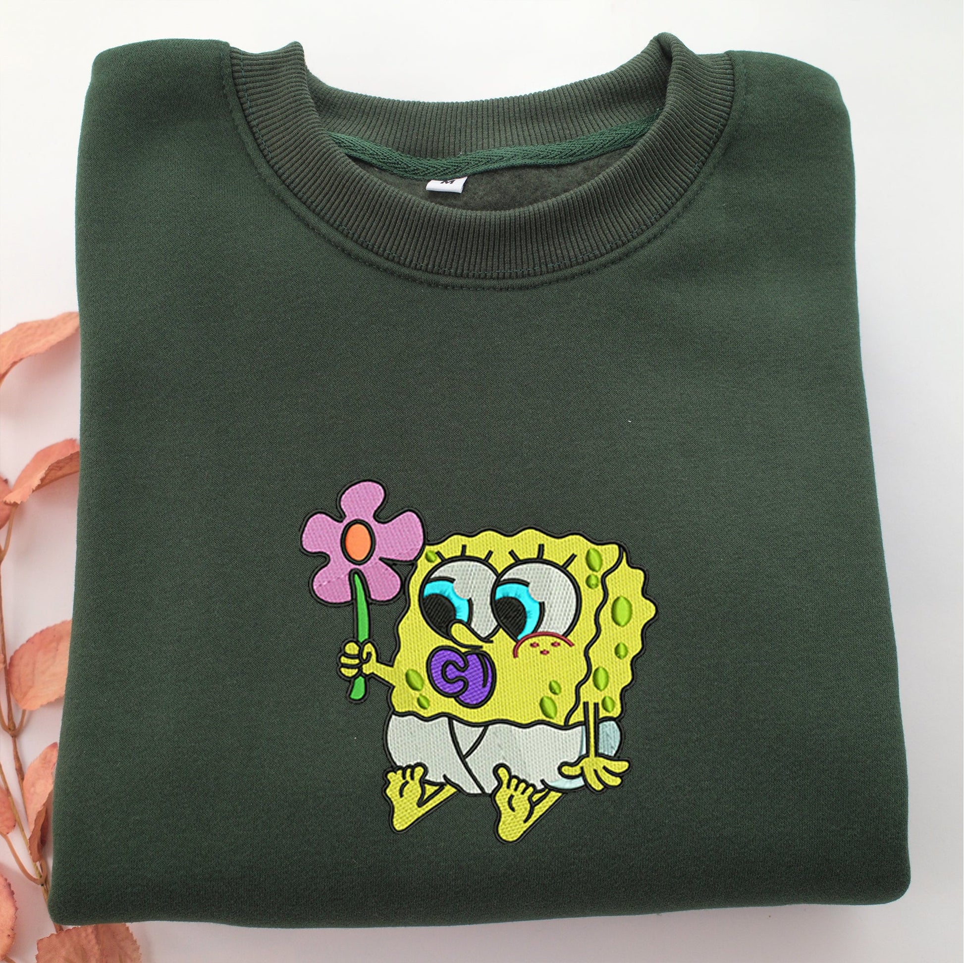 Chibi SpongeBob Embroidery, Disneyland Embroidered Sweatshirt, Movie Disney Inspired, Valentine's Day Gifts Idea For Him Her