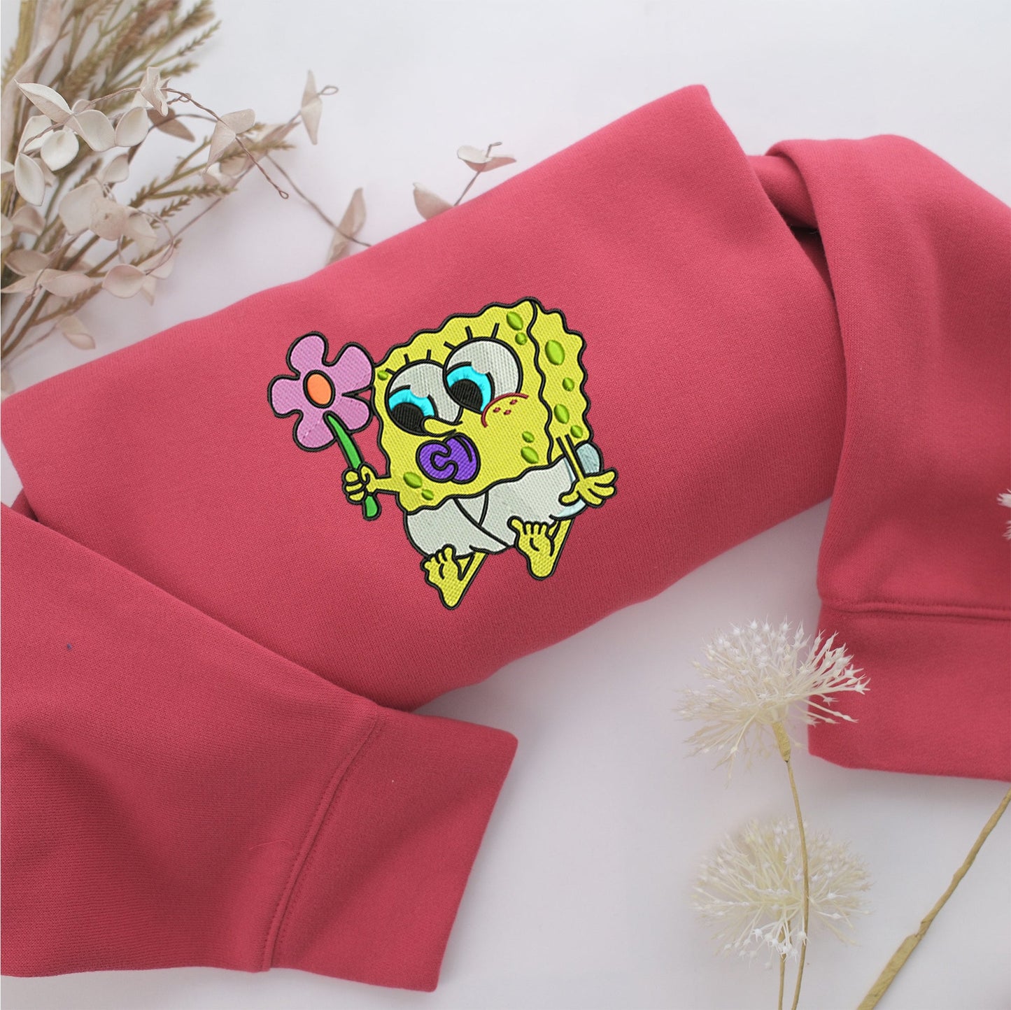 Chibi SpongeBob Embroidery, Disneyland Embroidered Sweatshirt, Movie Disney Inspired, Valentine's Day Gifts Idea For Him Her