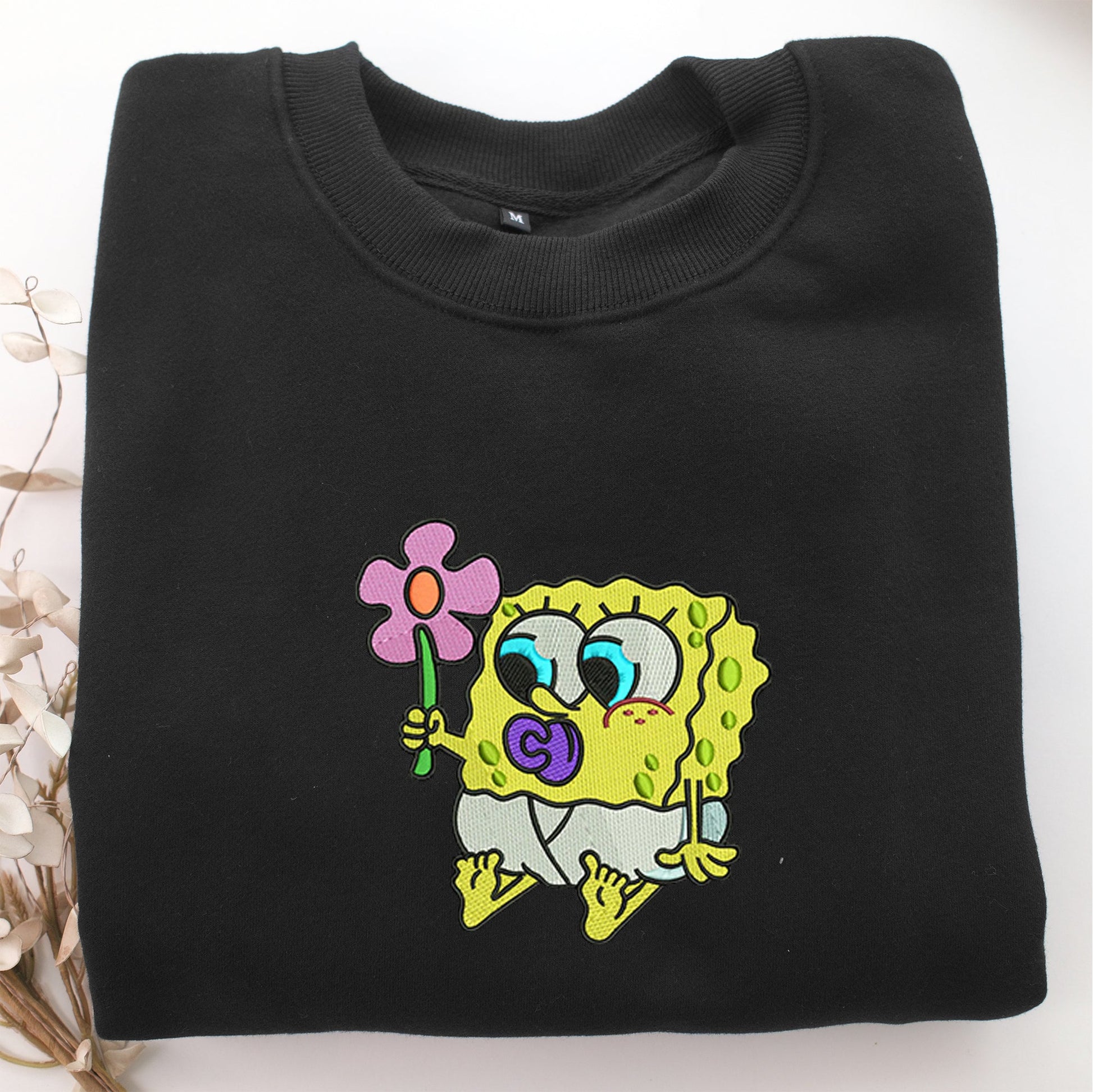 Chibi SpongeBob Embroidery, Disneyland Embroidered Sweatshirt, Movie Disney Inspired, Valentine's Day Gifts Idea For Him Her