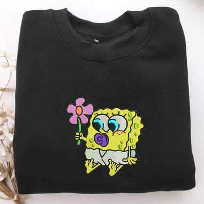 Chibi SpongeBob Embroidery, Disneyland Embroidered Sweatshirt, Movie Disney Inspired, Valentine's Day Gifts Idea For Him Her