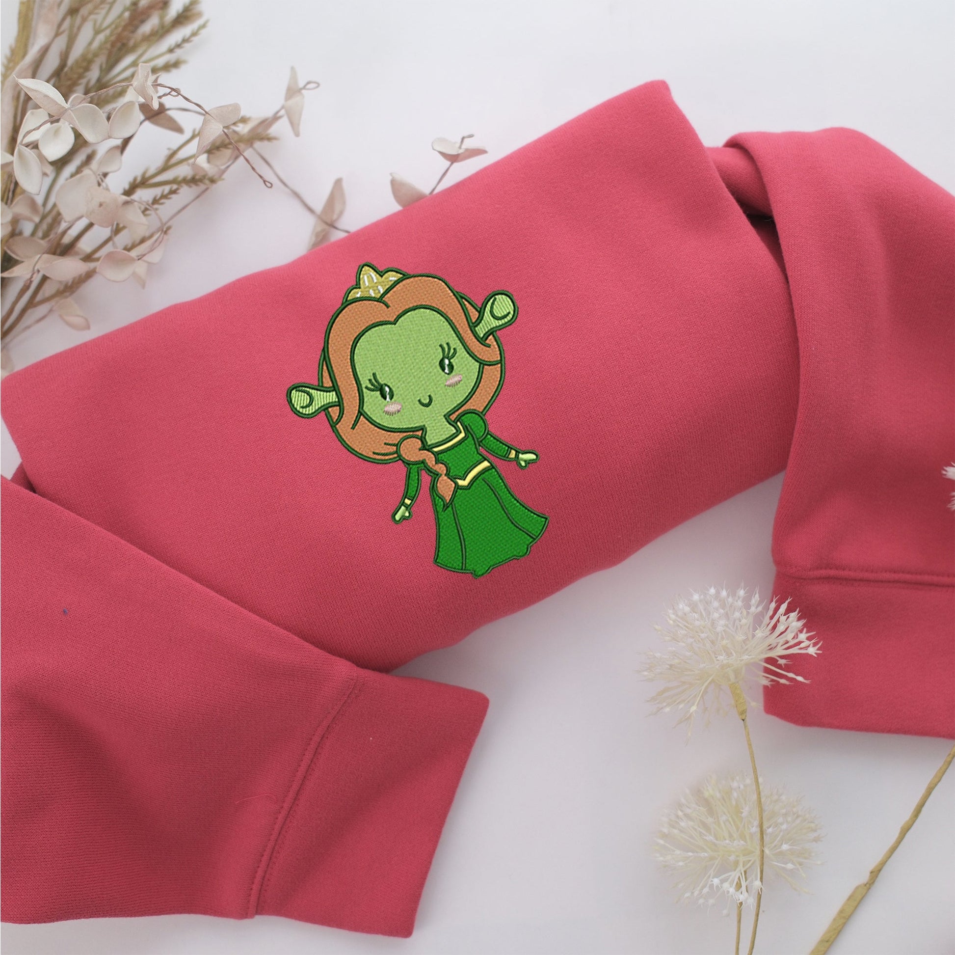 Chibi Fiona Embroidery, Disneyland Embroidered Sweatshirt, Movie Disney Inspired, Valentine's Day Gifts Idea For Him Her