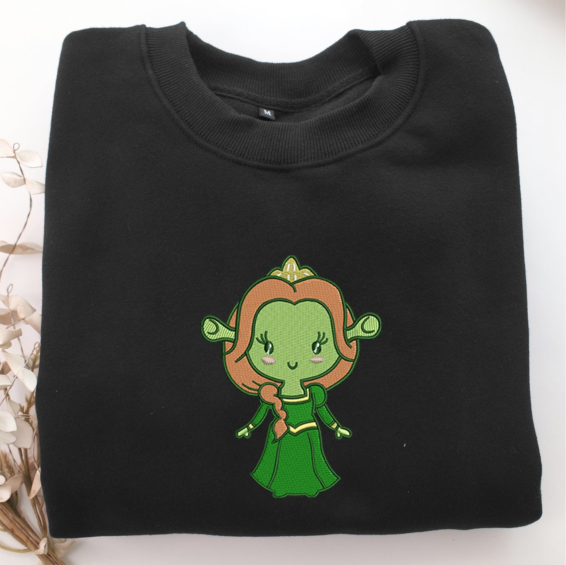 Chibi Fiona Embroidery, Disneyland Embroidered Sweatshirt, Movie Disney Inspired, Valentine's Day Gifts Idea For Him Her